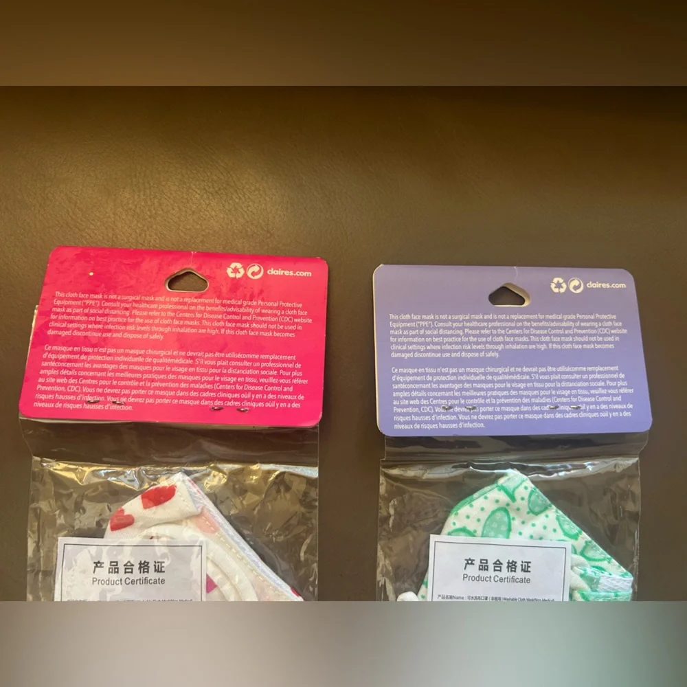 Claire's Kids Heart Face Masks 😷 - Pink🩷and Teal 💙💚